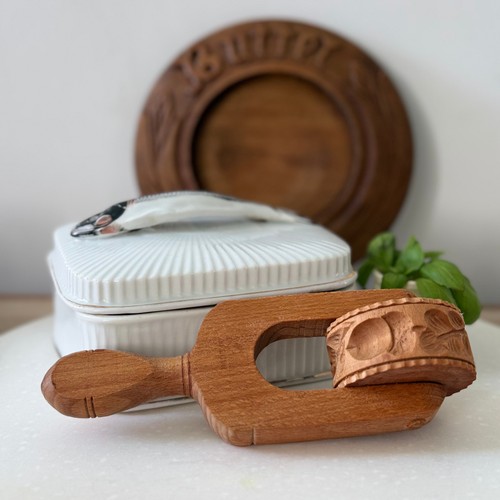 Antique treen butter roller - antique,
