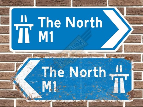 The north metal road sign - north,