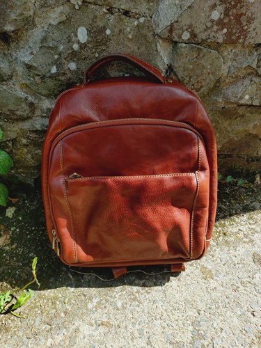 Leather backpack vintage - leather,