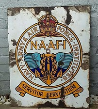 Vintage Enamel NAAFI Advertising Sign