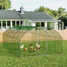 Metal Walk-in Chicken Run Large Chicken Cage Hen Pet Dog Poultry House with Door