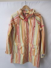 SOS JENSON Multicoloured Stripe Waterproof Hooded Raincoat Size Medium