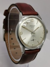 Vtg 1960s Oriosa Steel Cased 34mm Mechanical Gents Minimalist Watch Cal AS 1130