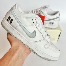 Nike SB Dunk Low OG QS Supreme 94 White UK 8.5 EUR 43 US 9.5 Silver HQ8487 100