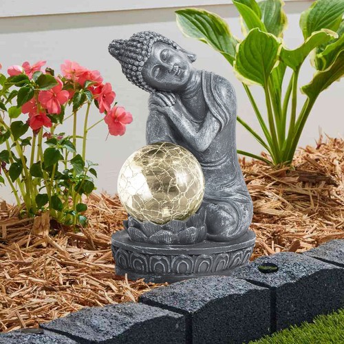 Solar powered buddha - powered, light