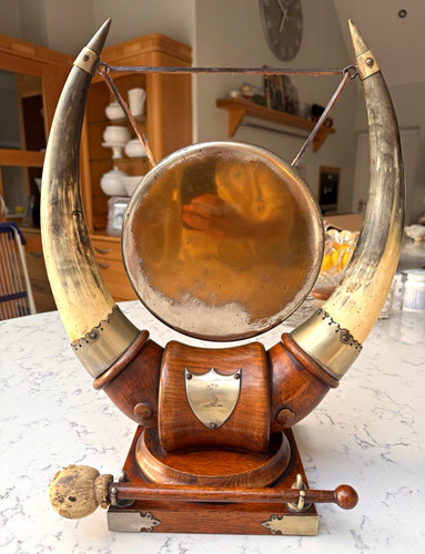 Antique mounted dinner gong - antique,