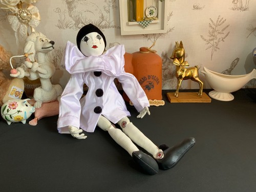 Ooak pierrot hand made - pierrot, button