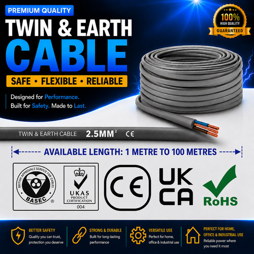 5mm twin and - 2.5mm, earth