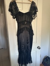 Stop Staring Black Silk Lace Elegant Out of Stock Medium Dress Date Evening