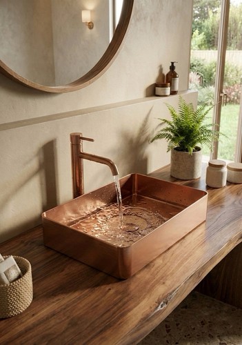 Brushed copper rectangular - copper,