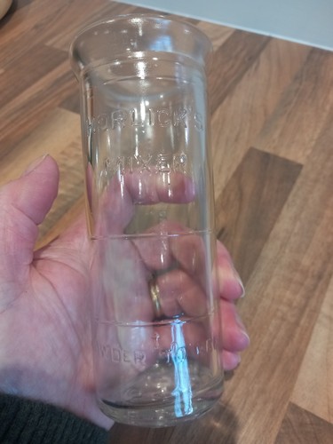 Vintage glass horlicks mixer - glass,