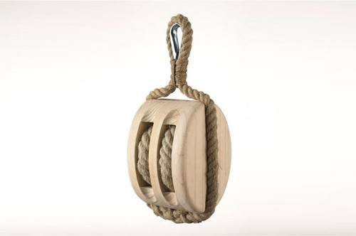 New wooden block tackle pulley - wooden,