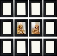 12 Pack 6x4 Inch Black Cardboard Photo Frames, Ultra-Thin 4x6-10x15 CM, 