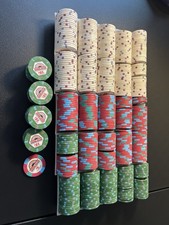 Casino Aztar Indiana Poker Chip Set Paulson Top Hat Cane 528 Chips