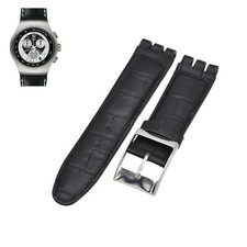 23mm Black Leather Watch Strap