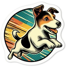 Jumping jack russell decal - 'jumping, russell'