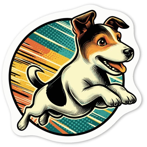 Jumping jack russell - jack, decal