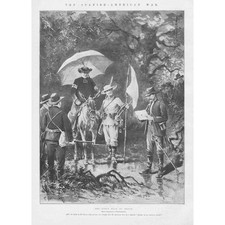 SPANISH AMERICAN WAR The First Flag of Truce - Antique Print 1898