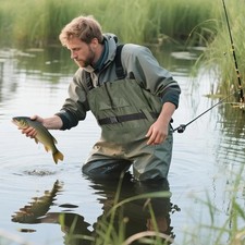 Fishing Chest Waders With Belt Sizes 7 ~ 11 Nylon Waterproof Fly Coarse Fishing