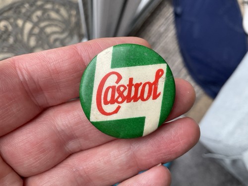 Vintage castrol oil tin pin - vintage,