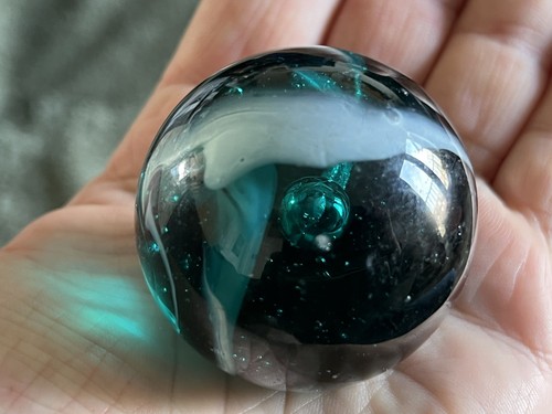 Large blue white glass swirl - blue,,