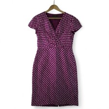 Fenn Wright Manson Dress UK 12 Pink Silk Blend Womenswear Polka Dot - Preloved