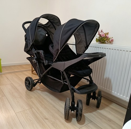 Double baby stroller - double,