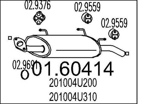 Mts 60414 muffler exhaust - 01.60414,