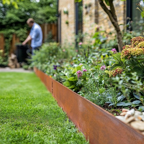 Corten steel lawn edging - lawn, set