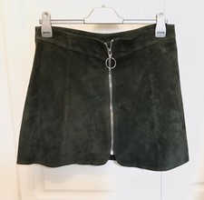 ZARA WOMAN Green Genuine Suede