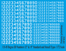 USA 45 DEG ID NUMBERS  8" 12"