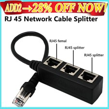 Splitter Ethernet RJ45 Cable Adapter 1 To 3 Port LAN Network Plug Connector