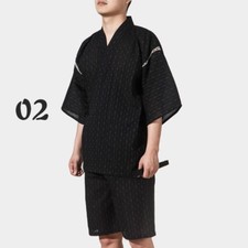 Mens Japanese Pajamas Set Bright Stripes Yukata Jinbei Hippari Kimono