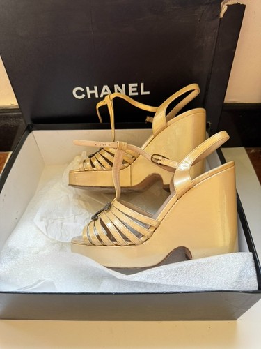 Chanel womens gold sling - , back