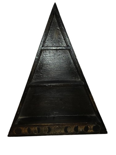 Dark wood pyramid wall - dark,