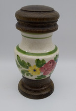 Zassenhaus West Germany Pepper Shakers Porcelain Wood Vintage