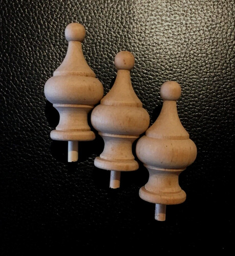 Antique clock parts - clock, finials