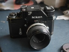Nikon F camera in black, 55mm
