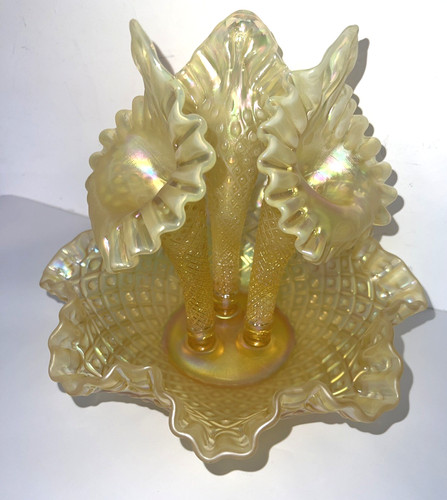 Vintage fenton yellow x - vintage,