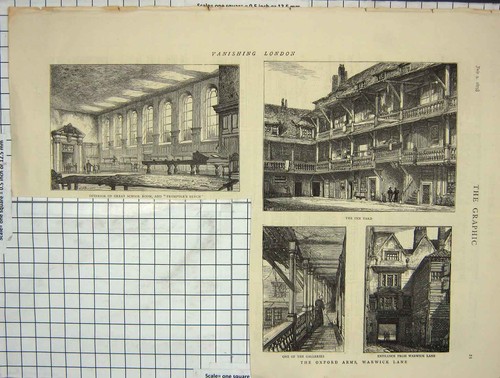 Original old antique print - antique,