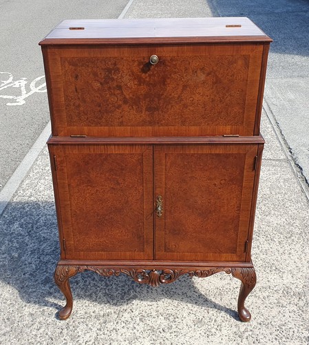 Vintage burr walnut veneered - vintage,