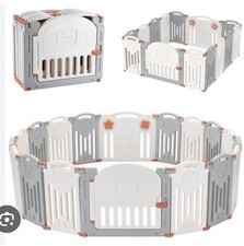 Foldable Baby Playpen Large Plastic Kids Play Pen Bear Babies Fence Adjustable
