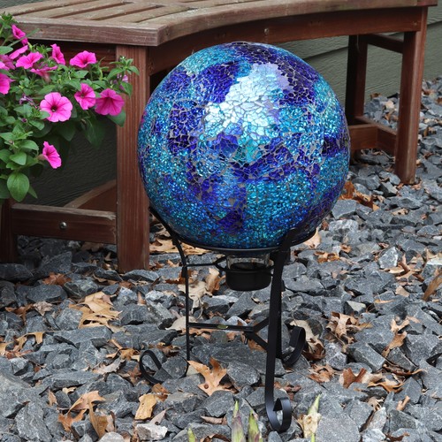 Mosaic glass gazing ball - 10",