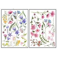  1 Set of Flower Pattern Wall Sticker Wall Decals Flower Adhesive Sticker Wall