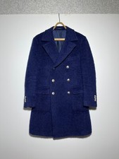 Tagliatore Double Breasted Teddy Wool Navy Coat Jacket Size 50R 40R