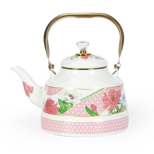 Floral enamel kettle - floral,
