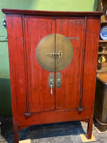 Antique chinese red cabinet - chinese,