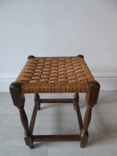 Vintage rattan wooden foot - vintage,