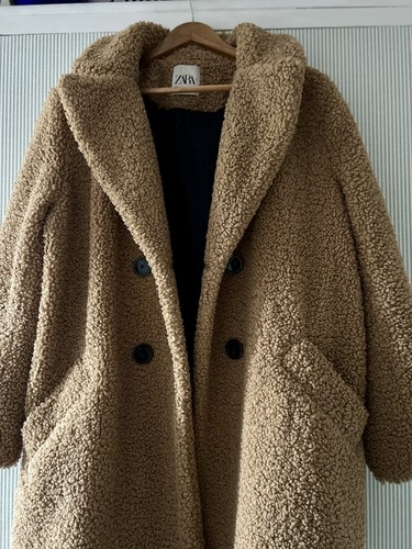 Zara teddy borg coat - teddy/borg,