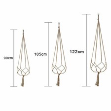MACRAME JUTE PLANT HANGER FLOWER POT HOLDER WALL ART GARDEN HANGING ROPE